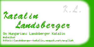 katalin landsberger business card